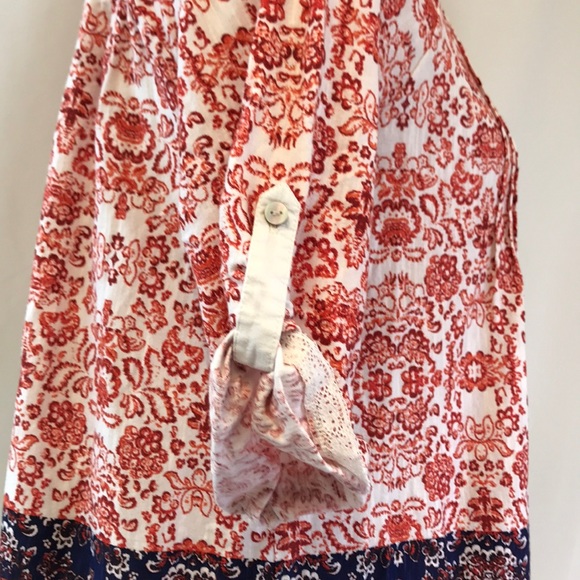 Vintage America Blues Boho V-Neck Top Size Medium - Picture 4 of 10